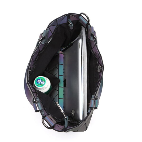 Geometric Luminous Handbag Holographic Reflective Bag - Image 3