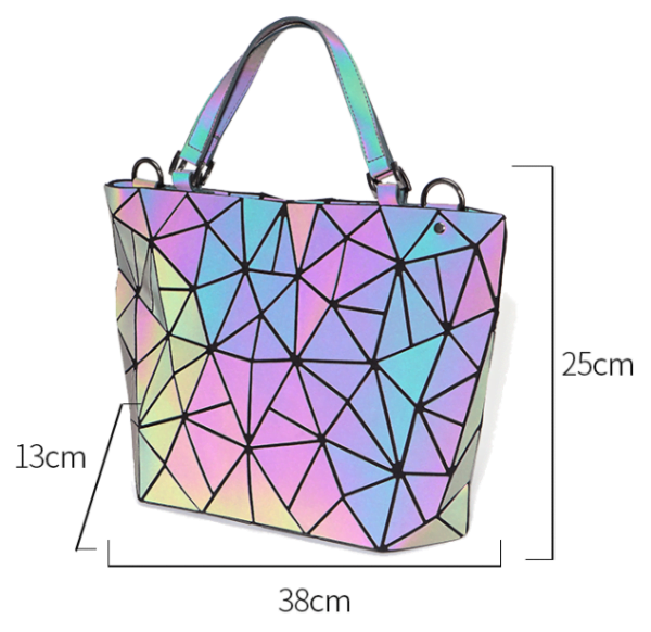 Geometric Luminous Handbag Holographic Reflective Bag - Image 5