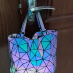Geometric Luminous Handbag Holographic Reflective Bag