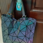 Geometric Luminous Handbag Holographic Reflective Bag