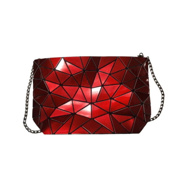 Geometric Ladies Fashionable Chain Bag Red