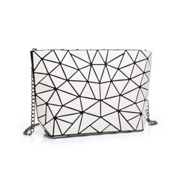 Geometric Ladies Fashionable Chain Bag White