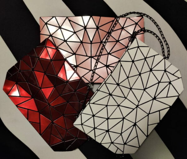 Geometric Ladies Fashionable Chain Bag Red - Image 2
