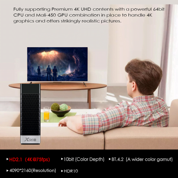 X96S TV Stick 4gb 32gb S905Y2 4K Android 9.0