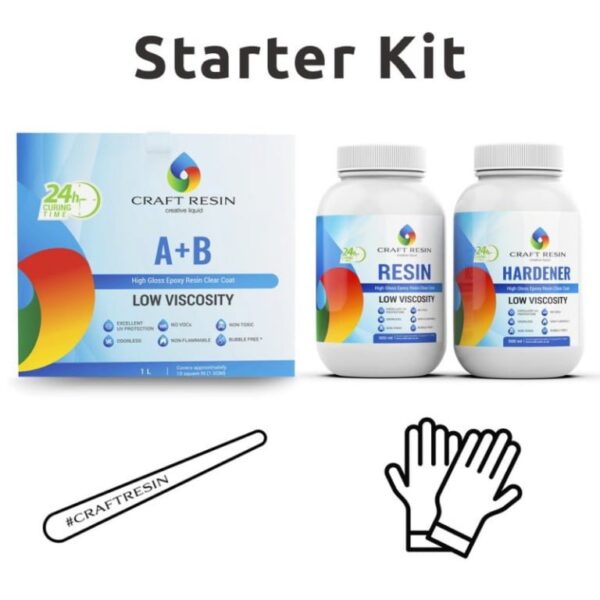 Clear Epoxy Resin 1L Starter Kit Art Resin & Hardener