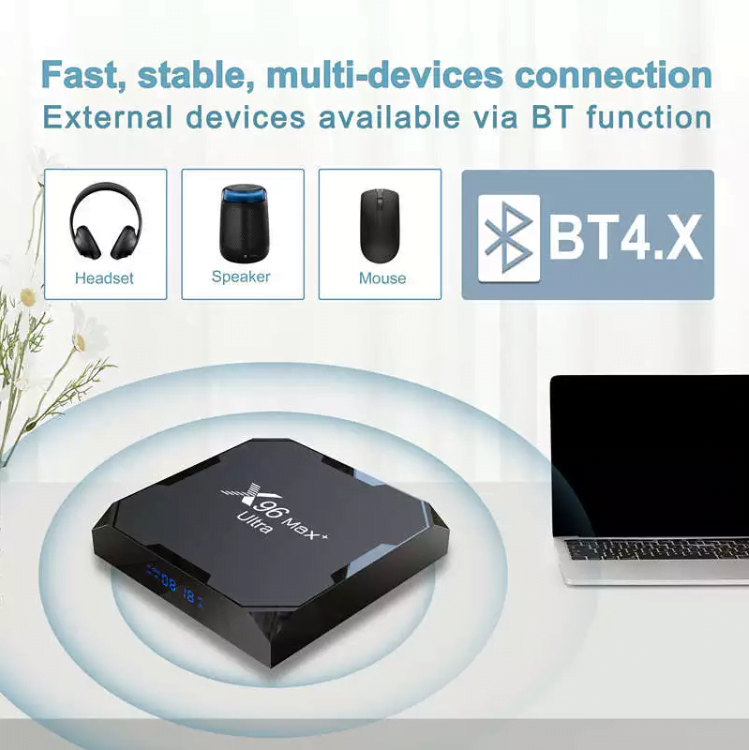 电视盒 X96 Max Plus Ultra S905X4 Android 11 四核 8K 4+64GB + 空中鼠标 G10S Pro