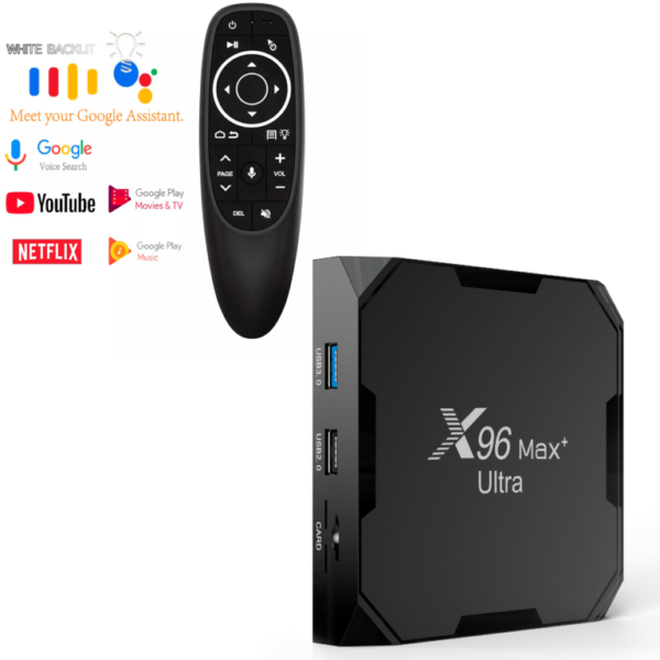 TV Box X96 Max Plus Ultra S905X4 Android 11 Quad Core 8K 4+64GB + Air Mouse G10S Pro