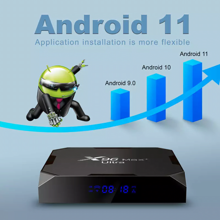 ТВ-бокс X96 Max Plus Ultra S905X4 Android 11 Четырехъядерный процессор 8K 4+64 ГБ + Воздушная мышь G10S Pro