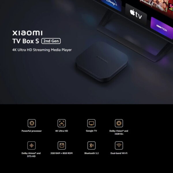 Xiaomi TV Box S 2nd Gen Smart Mi Quad-core 4K Dolby Vision HDR10+